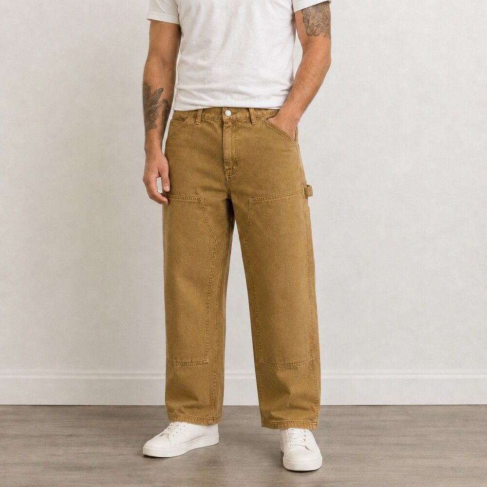 RSQ Utility Pants Mens 31x30 Tan Brown Double Knee Carpenter NWT